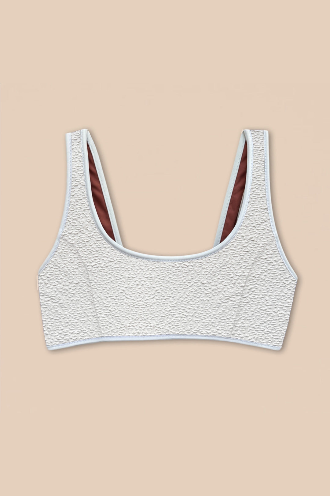 Woodlike Damen vegan Bikinioberteil Allie Reversible WeiÃŸ / Rose Braun