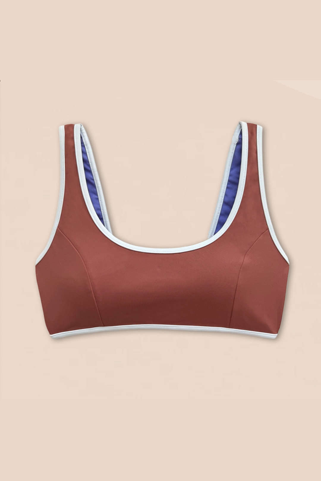 Woodlike Damen vegan Bikinioberteil Allie Reversible Rose Brown / Lilac