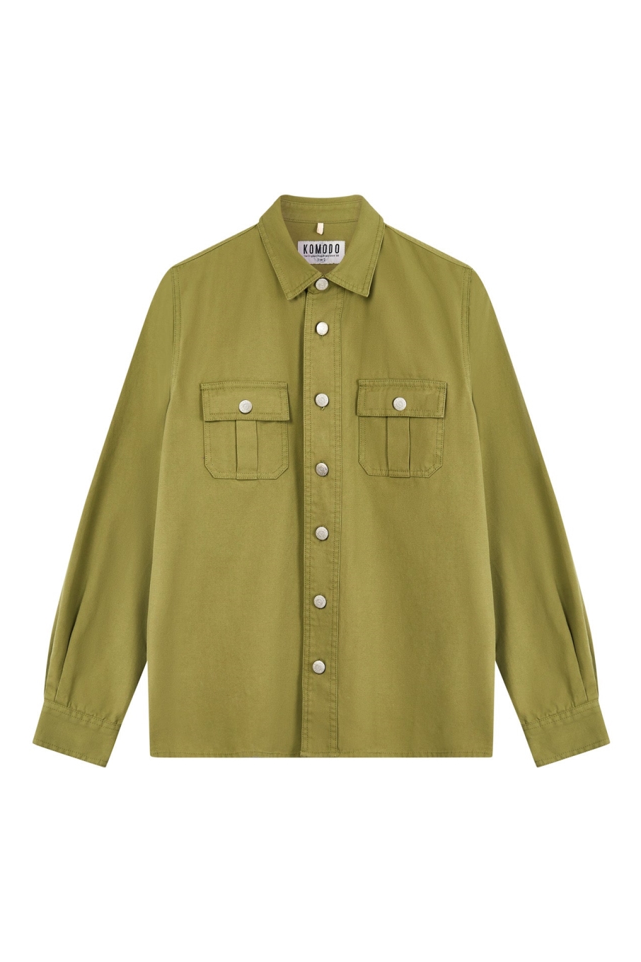 Image of KOMODO mannen vegan Overshirt Jean Khaki Groen