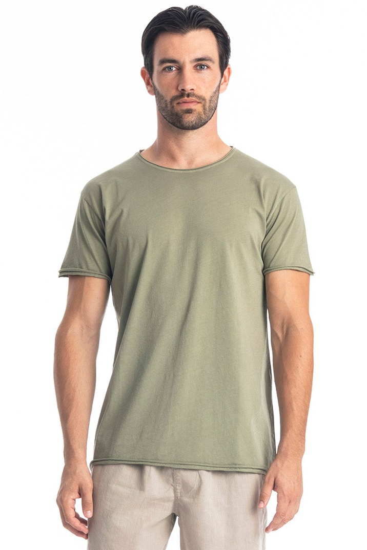 RAVENS VIEW IBIZA Herren vegan T-Shirt Wilder Rundhalsausschnitt Khaki