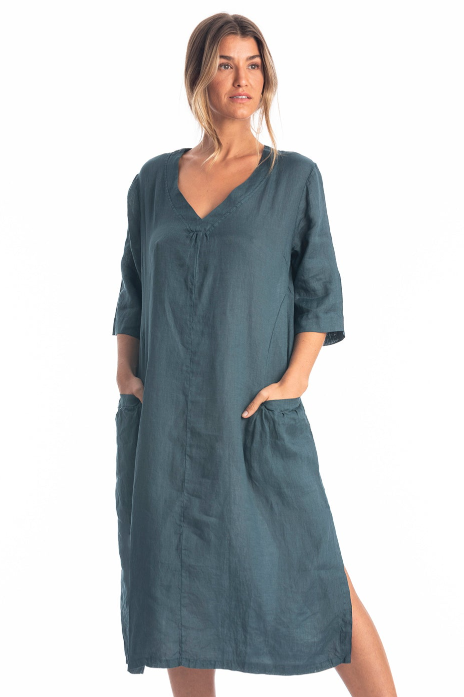 RAVENS VIEW IBIZA Damen vegan Kleid Isola Ocean Blue