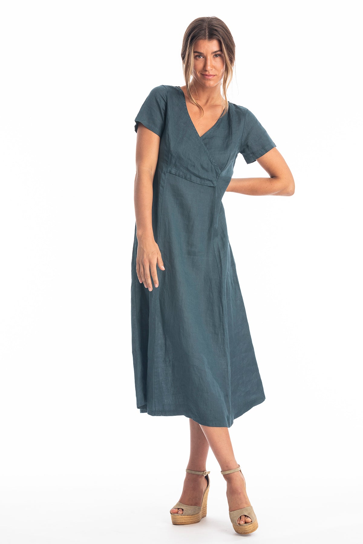 RAVENS VIEW IBIZA Damen vegan Kleid Bellagio Ozeanblau