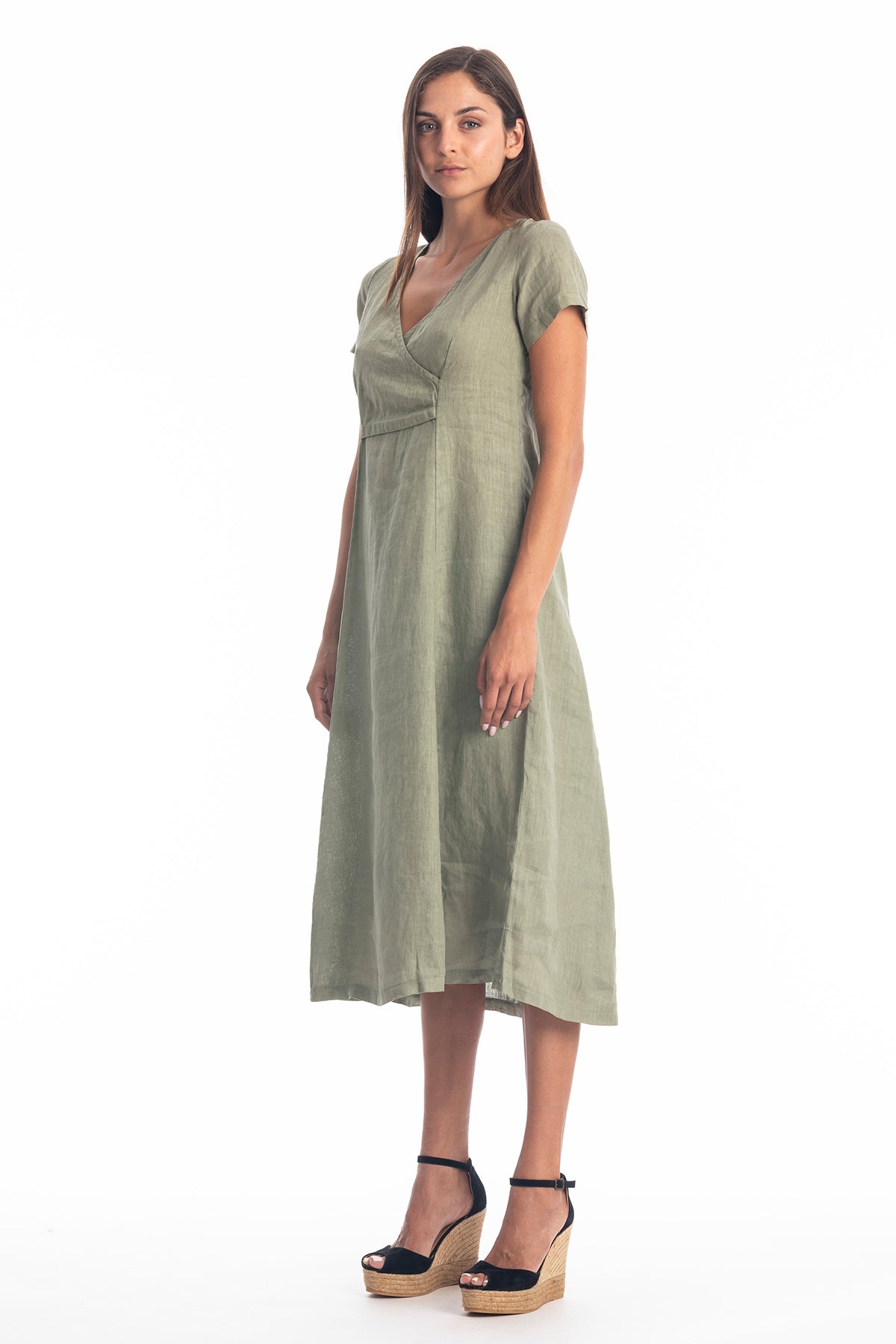 RAVENS VIEW IBIZA Damen vegan Kleid Bellagio Khaki
