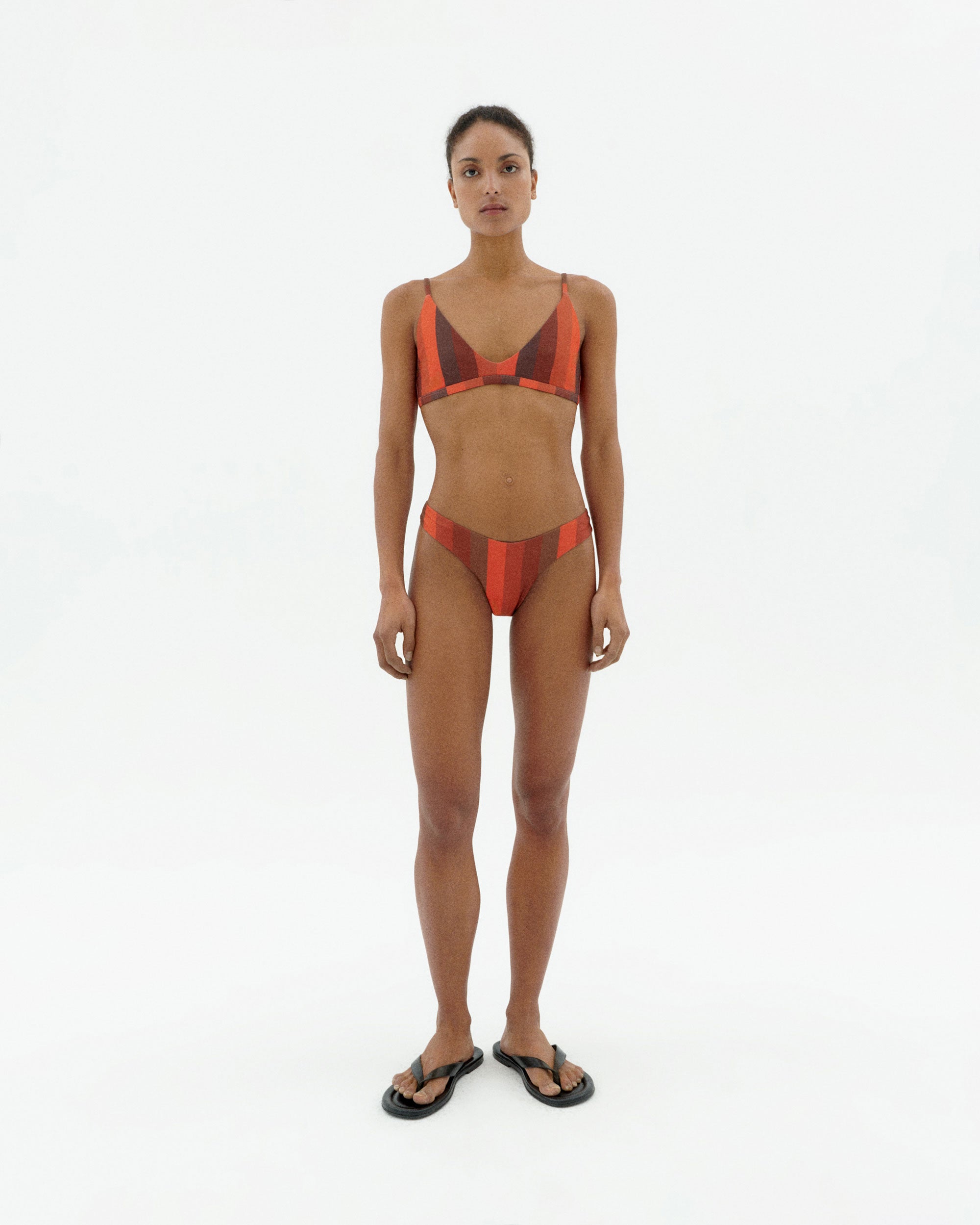 Thinking MU womens vegan Bikini Bottom Sicilia Firesand Striped