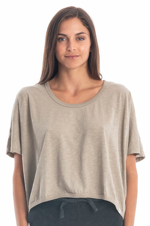 RAVENS VIEW IBIZA Damen vegan Top Square Stone Beige