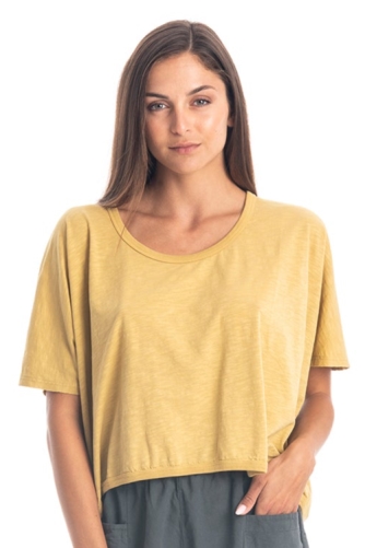 RAVENS VIEW IBIZA Damen vegan Top Square Gold Gelb