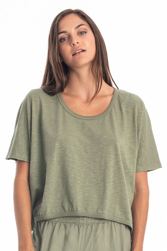 RAVENS VIEW IBIZA Damen vegan Top Square Khaki GrÃ¼n