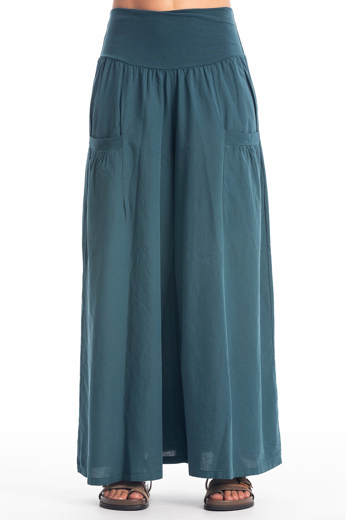 Image of RAVENS VIEW IBIZA dames vegan Rok Broek Funky Oceaanblauw