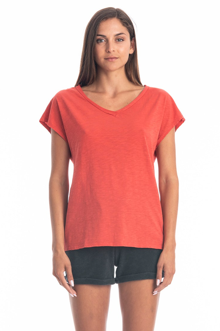 RAVENS VIEW IBIZA Damen vegan Top Arizona Fliese Rot