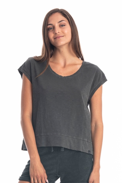 RAVENS VIEW IBIZA Damen vegan Top Efeu Anthrazit