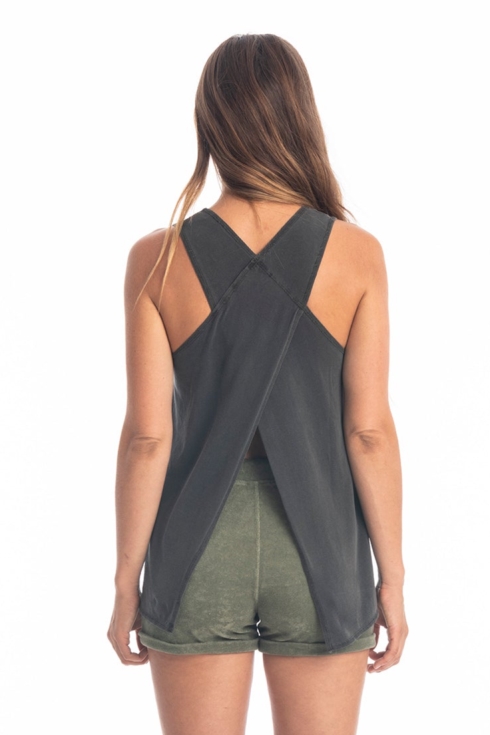 Image of RAVENS VIEW IBIZA dames vegan Top Easy Antraciet
