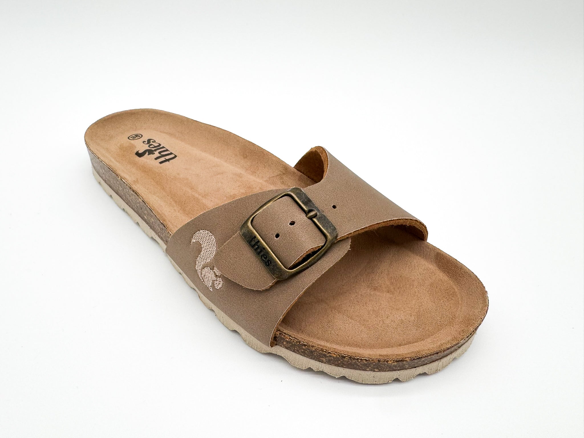 thies womens vegan Sandals Eco Bio Strap Elephant Grey