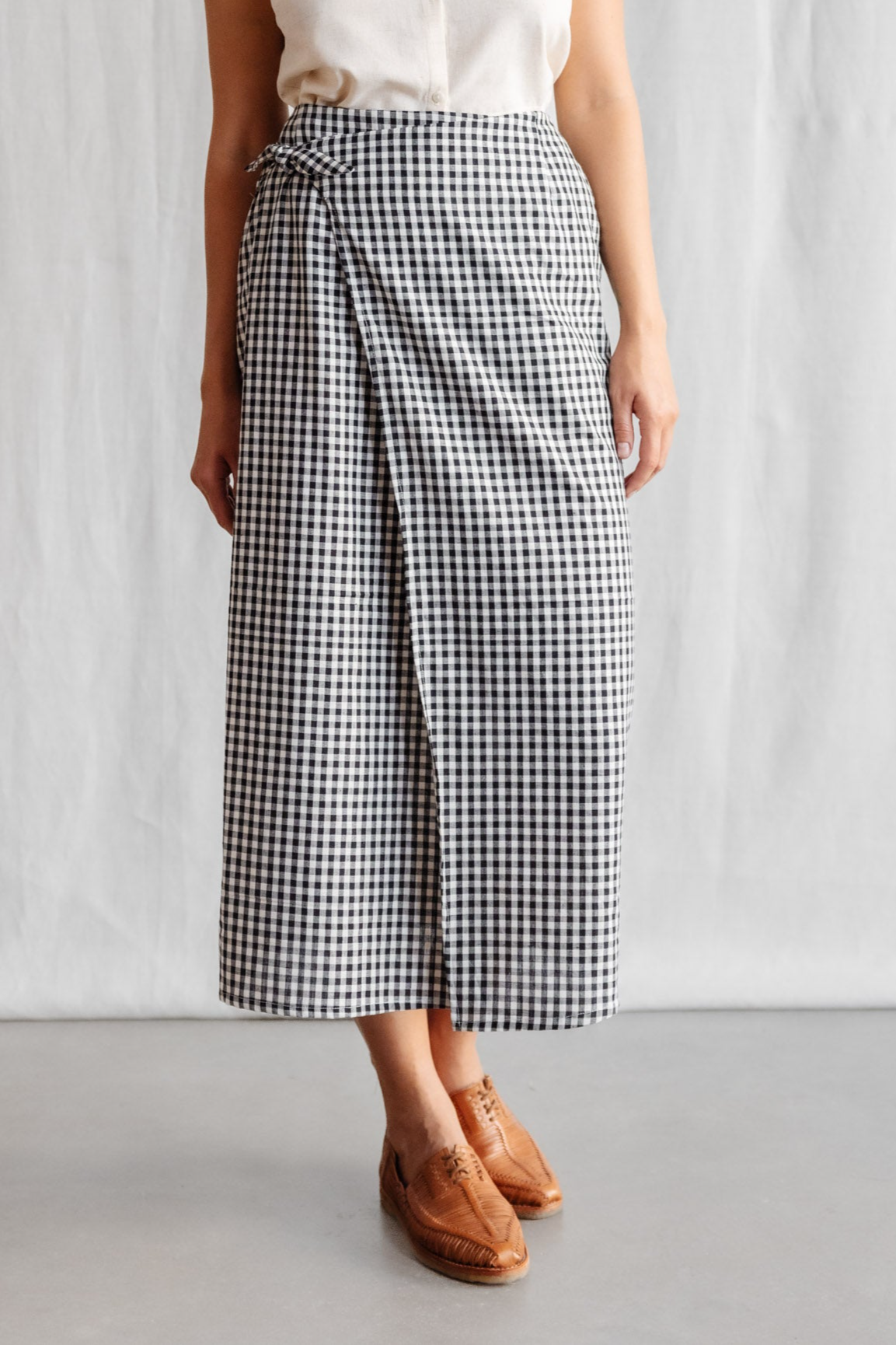 Image of Jyoti Fair Works dames vegan Wikkelrok Tanvi Check