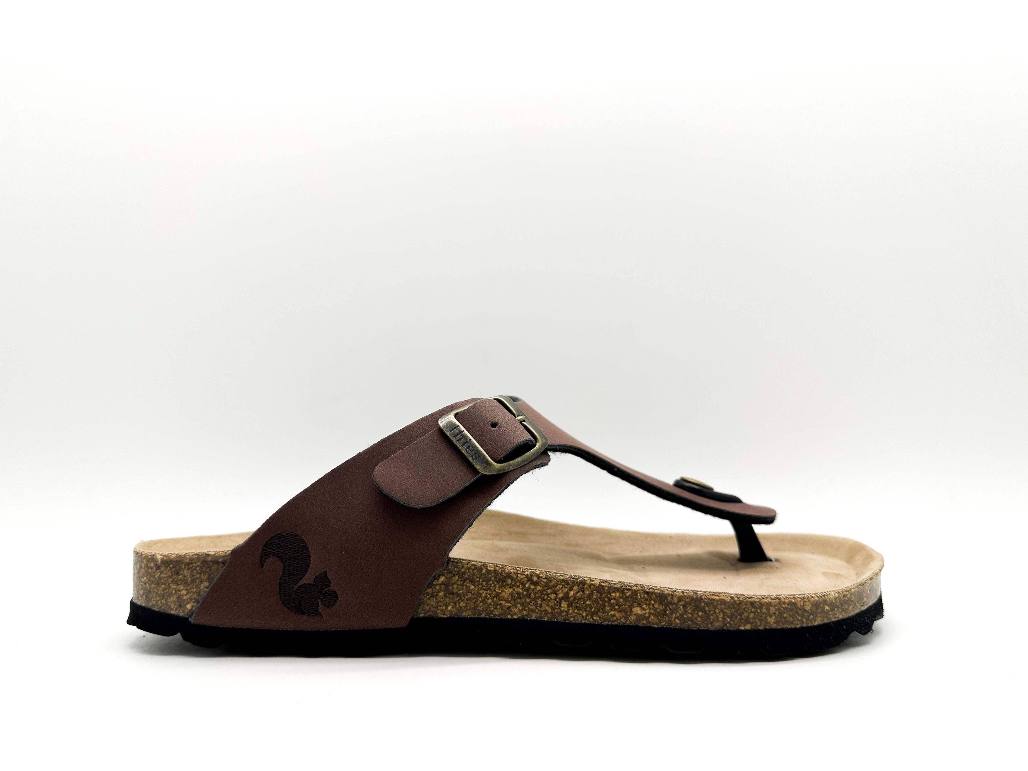 thies men vegan Sandals Unisex Thong Chocolate