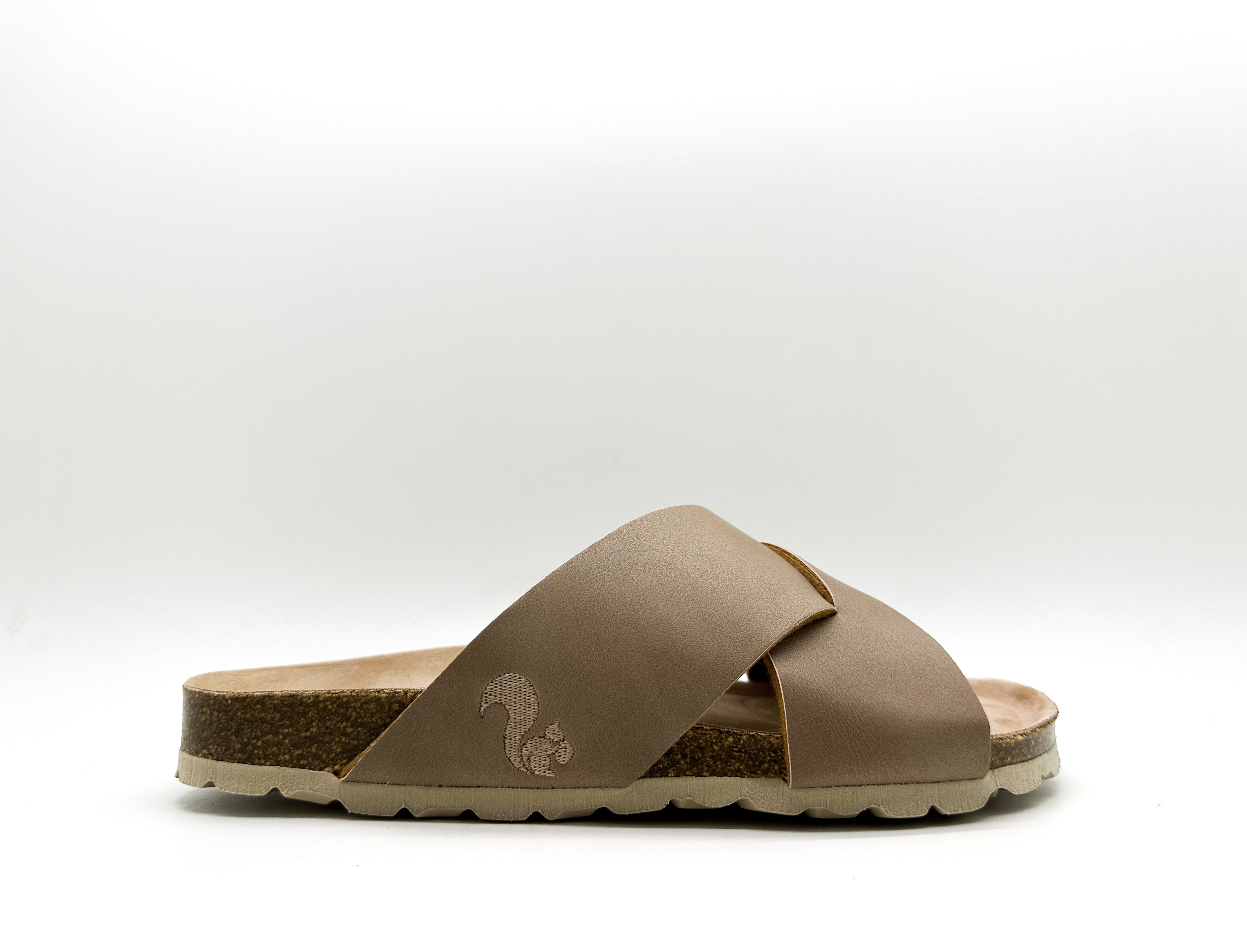 100960 - Damen vegan Sandalen Kreuz Elefant Grau 100960 - Damen vegan Sandalen Kreuz Elefant Grau