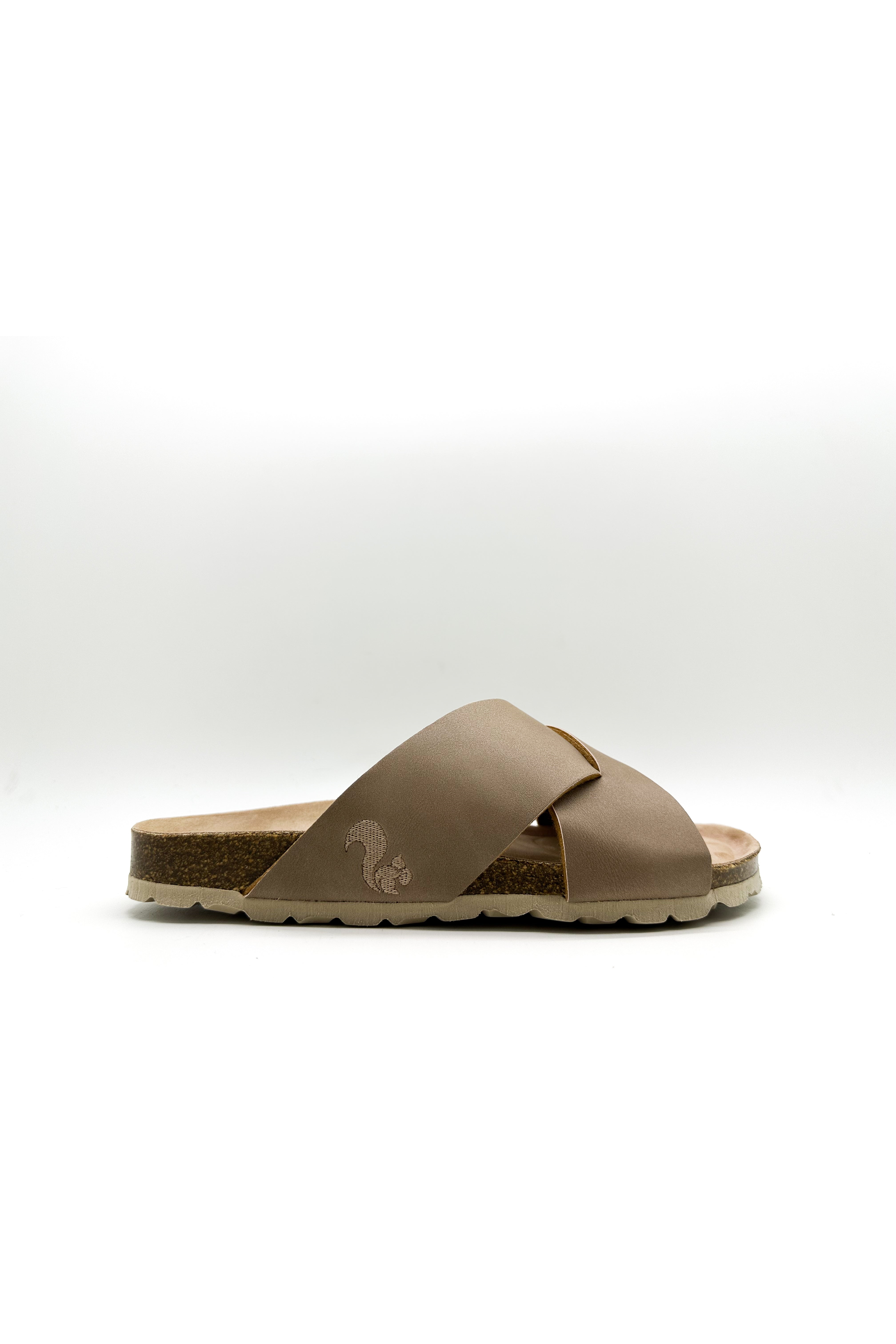 100960 - Damen vegan Sandalen Kreuz Elefant Grau