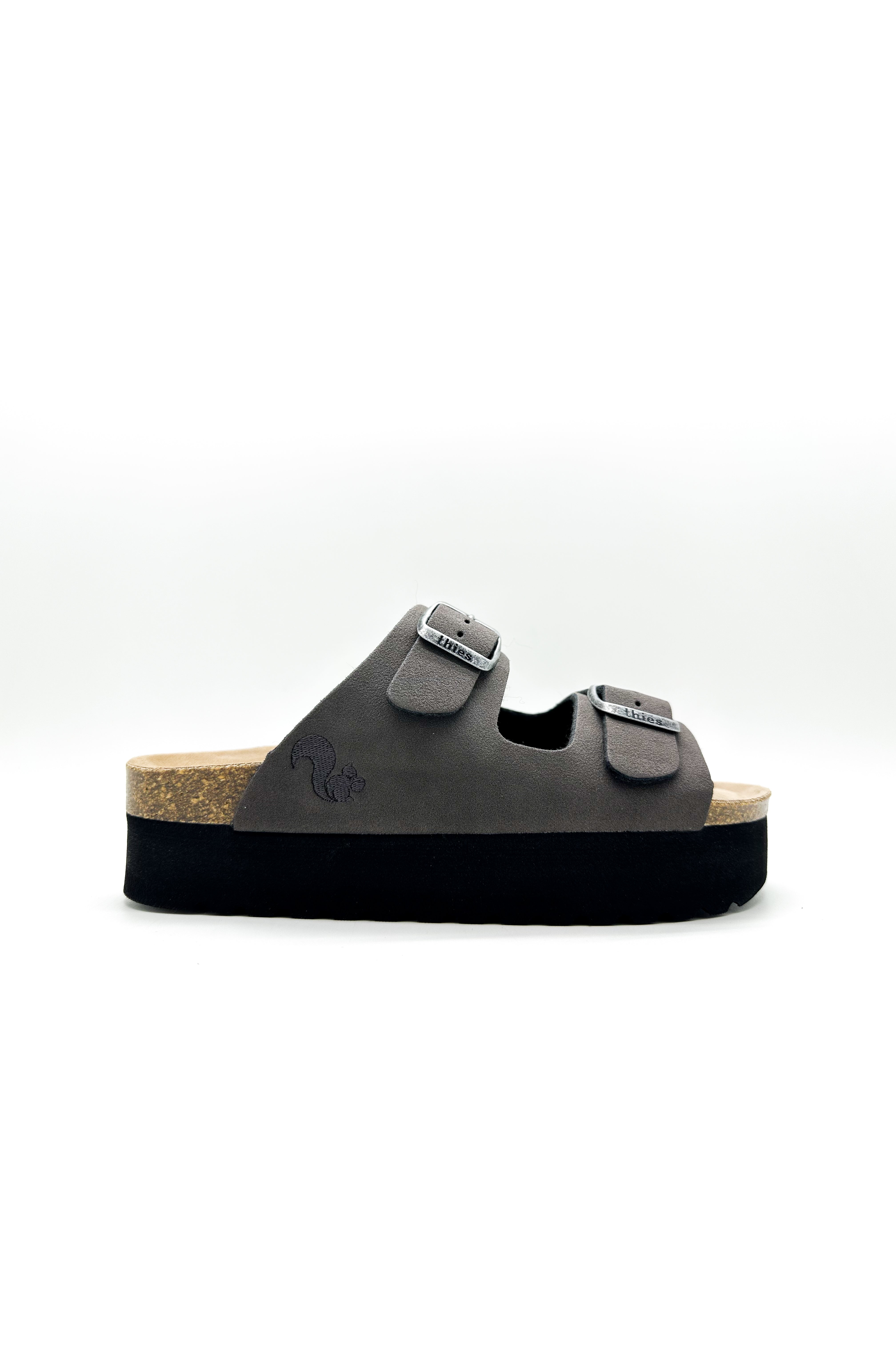 Image of thies dames vegan Sandalen Plateau Charcoal