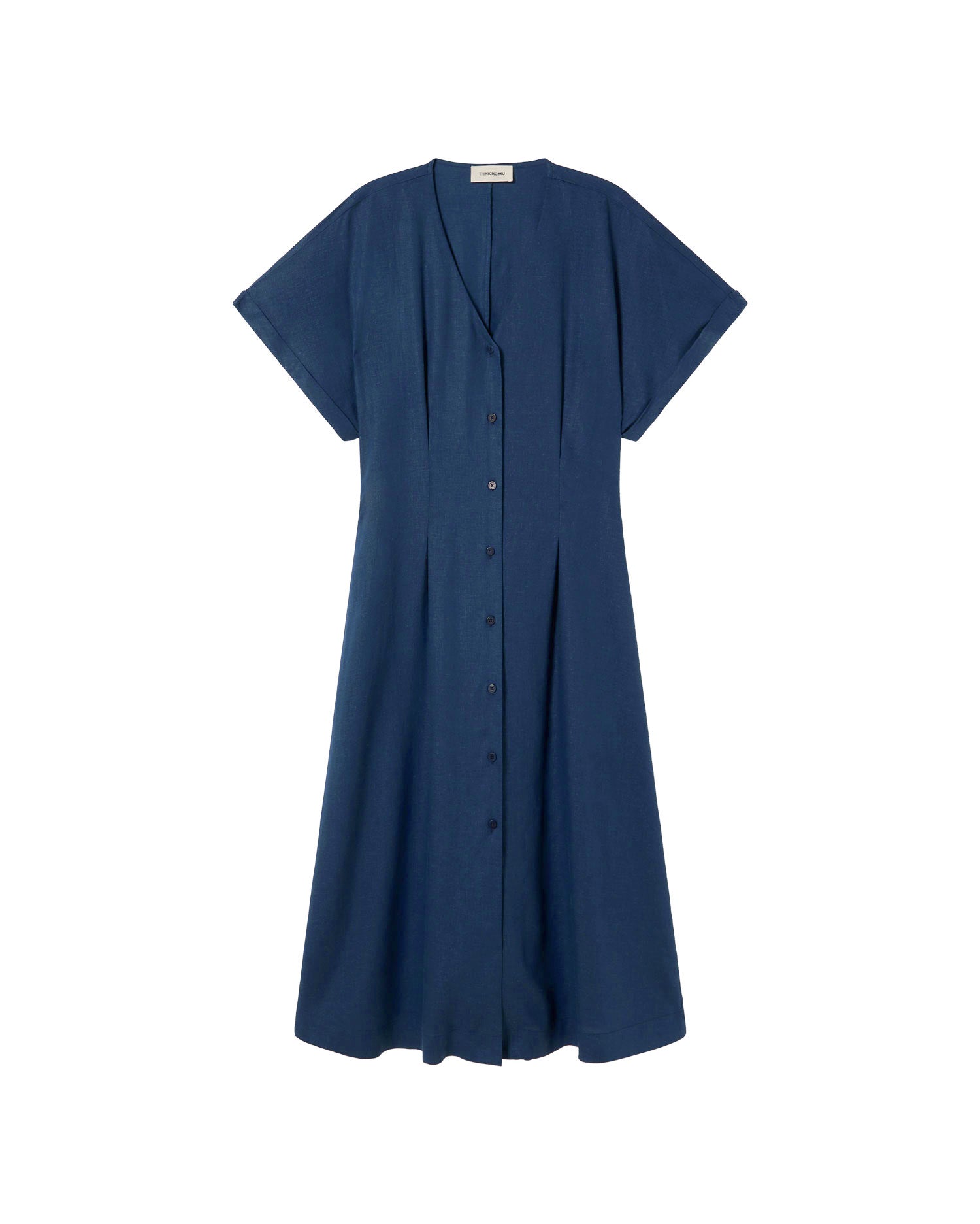Thinking MU Jurk Met Getailleerde Taille Laura Marineblauw