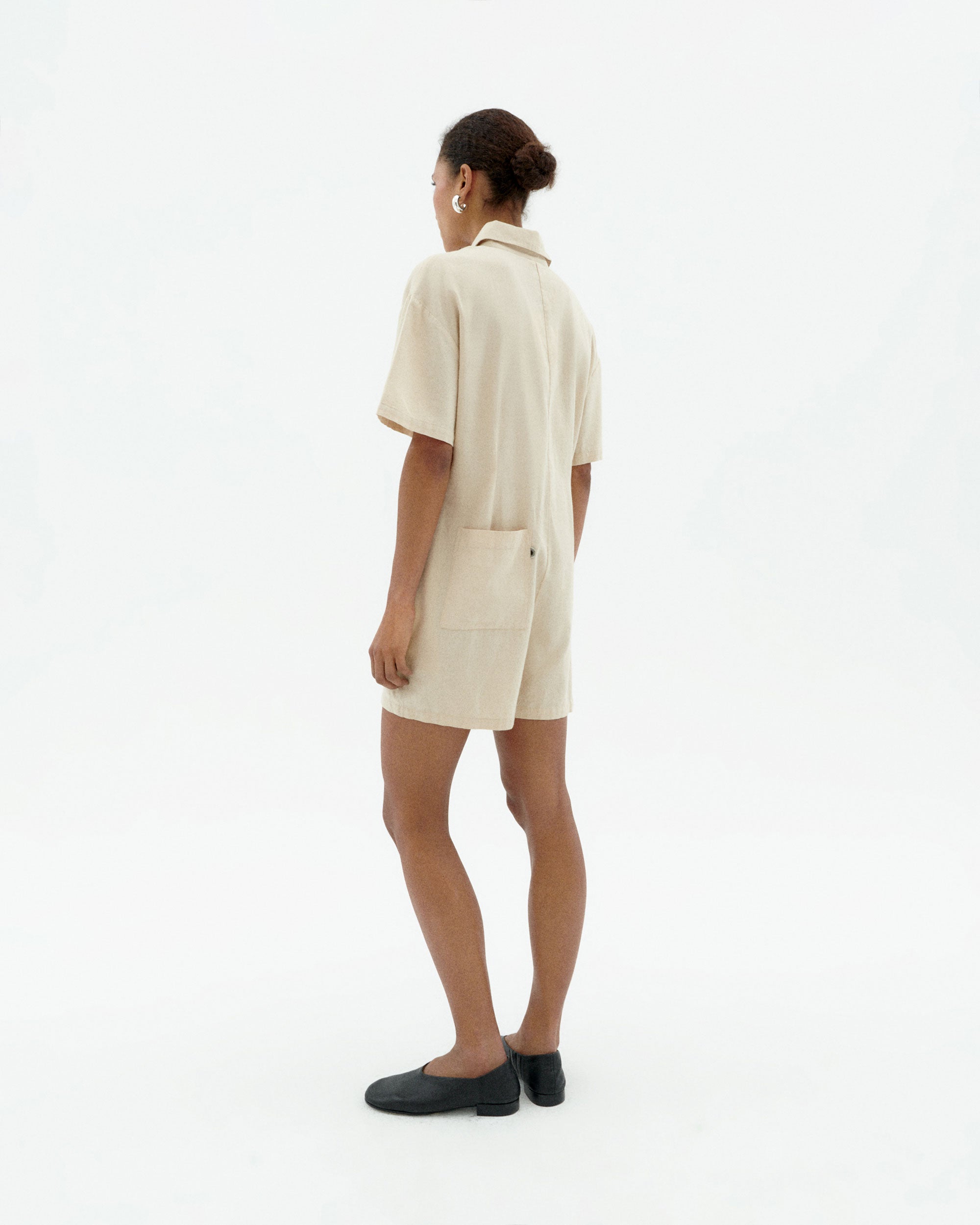 Thinking MU womens vegan Playsuit Roberta Ecru