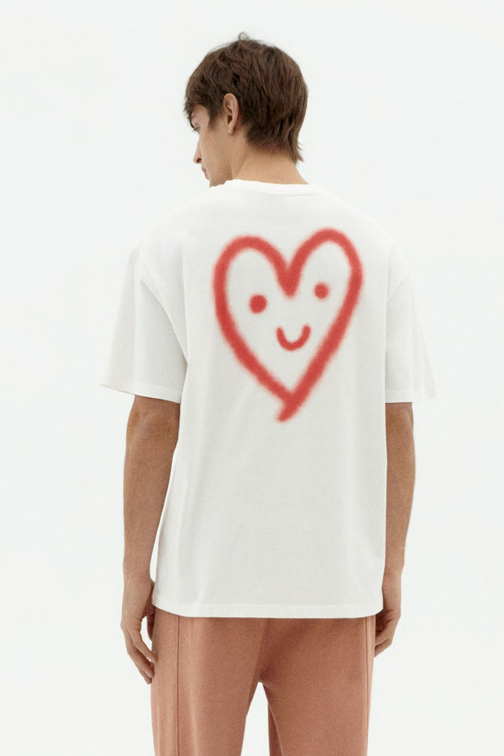 Thinking mu Herren vegan T-Shirt Herz WeiÃŸ