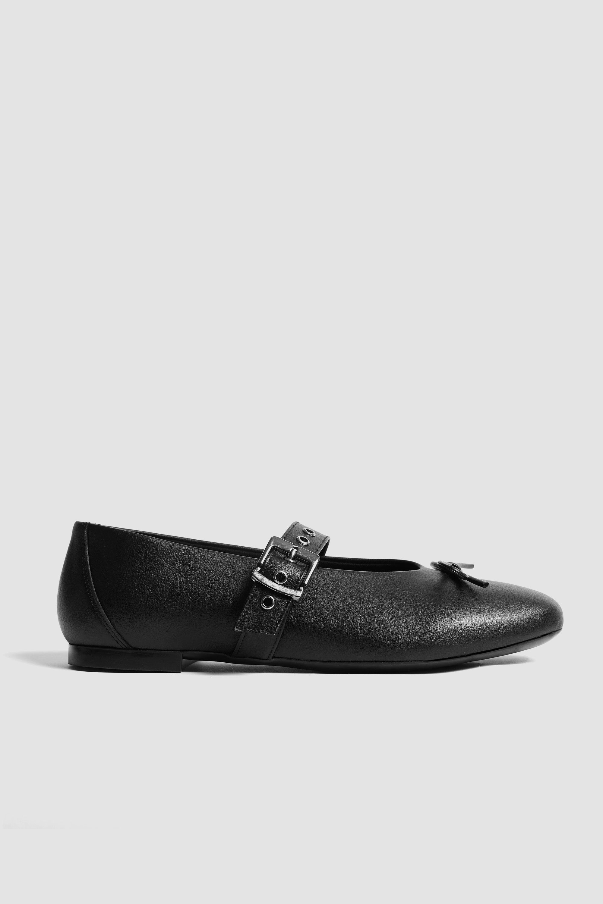BOHEMA Damen vegan Ballerinas Classic Mit Schleife Schwarz