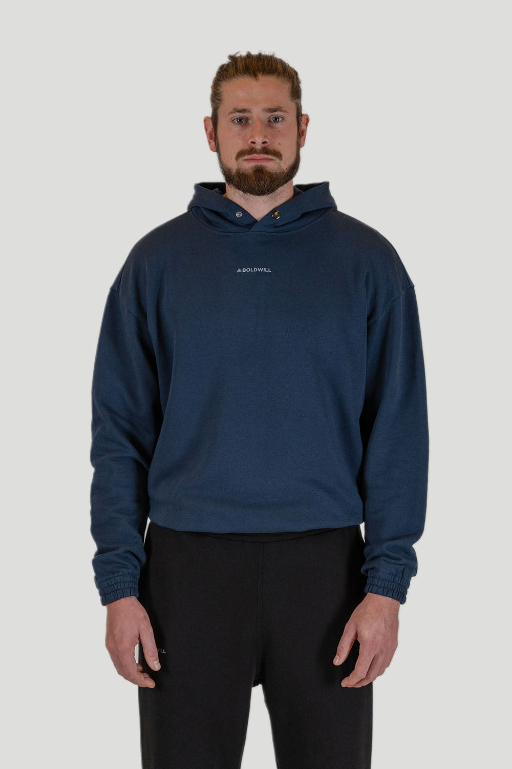 Boldwill Herren vegan Hoodie Pf80 Wood Deepsea Blue