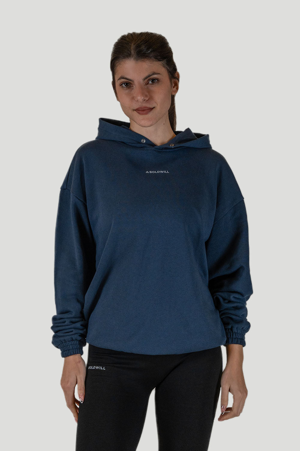 Boldwill Damen vegan Hoodie Pf80 Wood Deepsea Blue