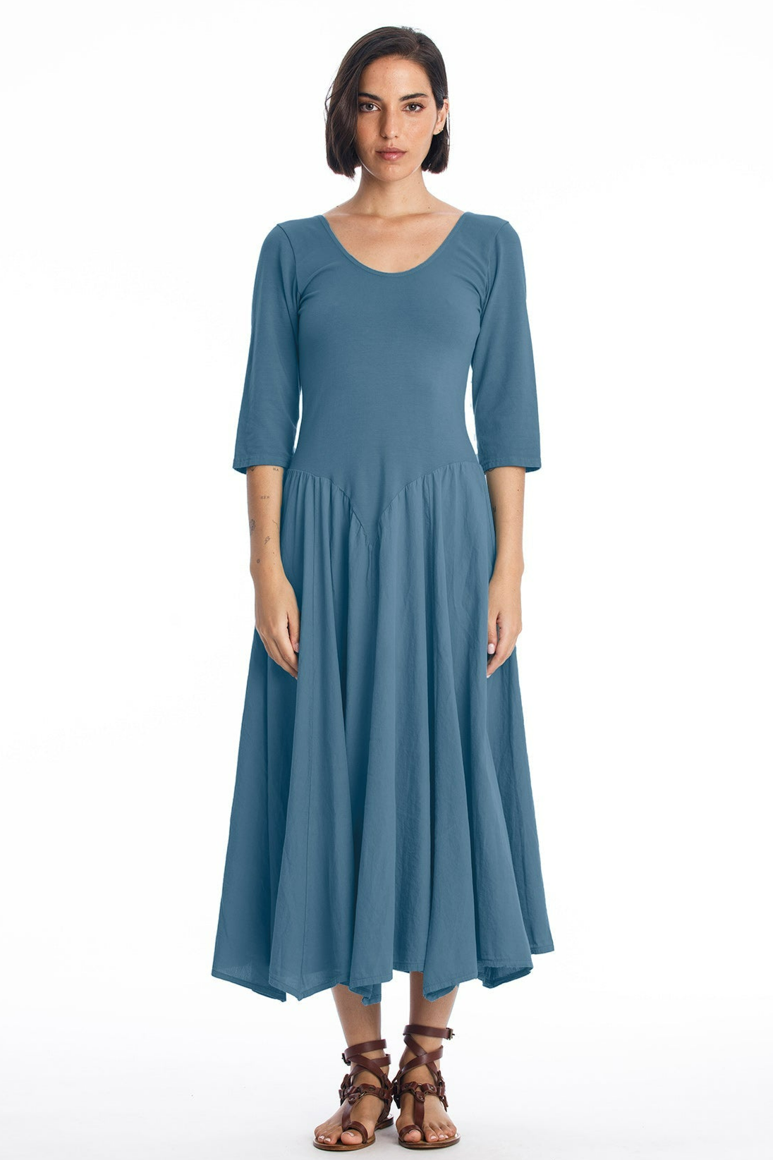 RAVENS VIEW IBIZA Damen vegan Midikleid Look Blau