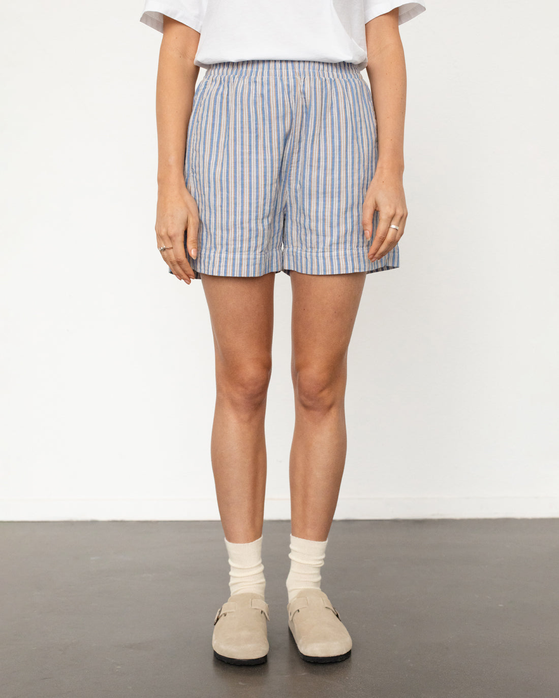 Rotholz womens vegan Shorts Striped Multicolour