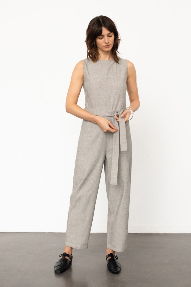 Rotholz Damen vegan Jumpsuit Ã„rmellos Gray