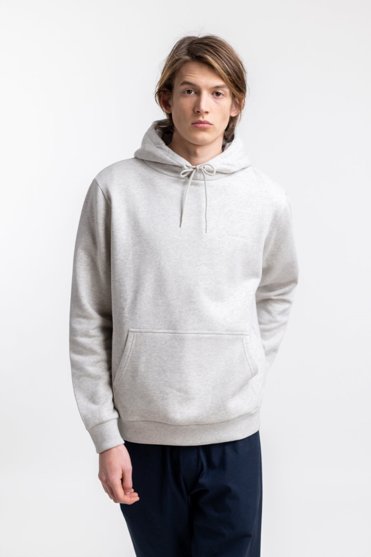Rotholz Herren vegan Kapuzenpulli Logo Grau