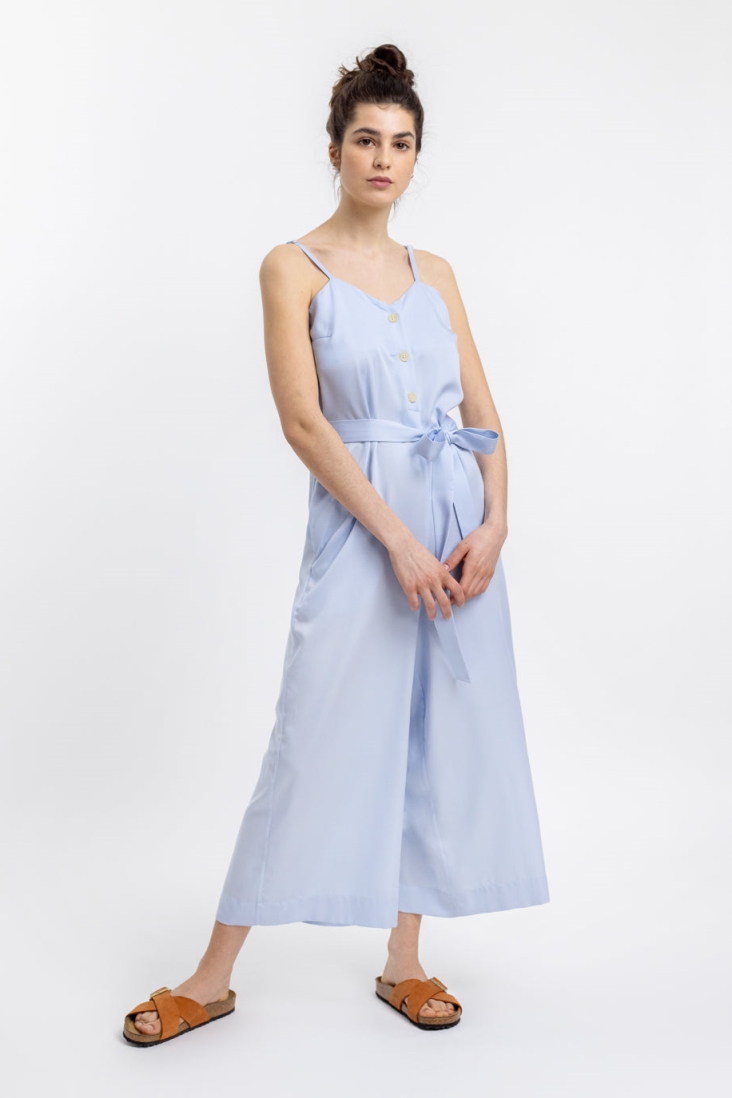 Rotholz Damen vegan Jumpsuit Hellblau
