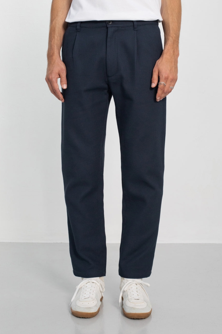 Rotholz Herren vegan Hose Waffel Dunkelblau