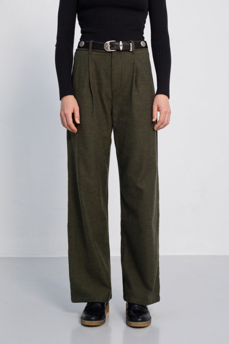 Rotholz Damen vegan Hose High Waist MoosgrÃ¼n