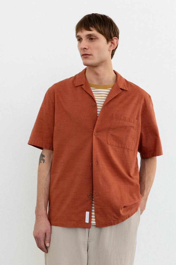 Image of Rotholz mannen vegan Shirt Bowling Rood