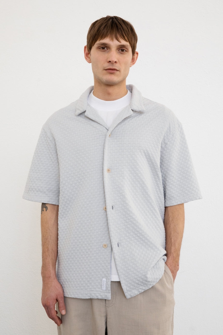 Image of Rotholz mannen vegan Shirt Gebreid Bowling Grijs