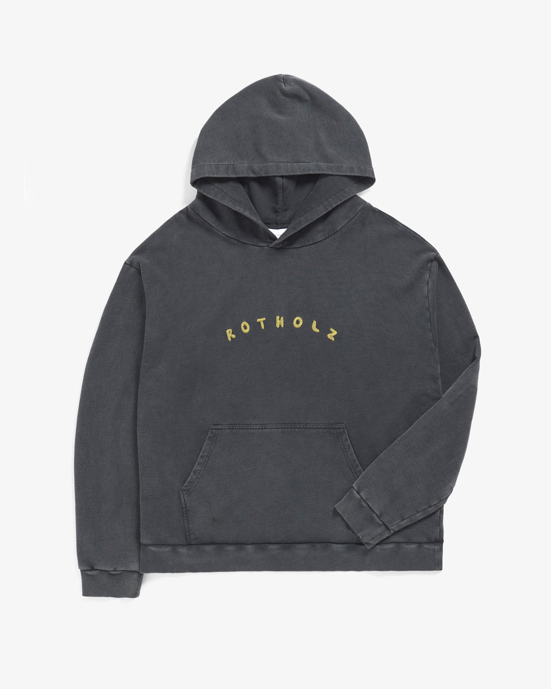 Rotholz men vegan Hoodie Logo Washed Black