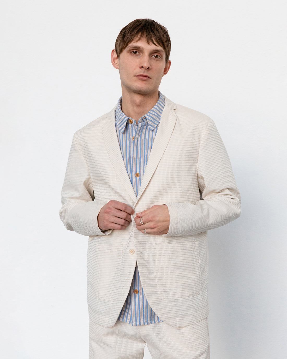 Rotholz men vegan Blazer Casual Waffle Sand