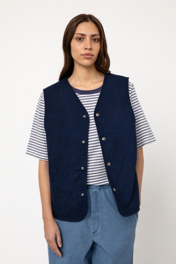 Image of Rotholz dames vegan Gewatteerd Lichtgewicht Vest Marineblauw