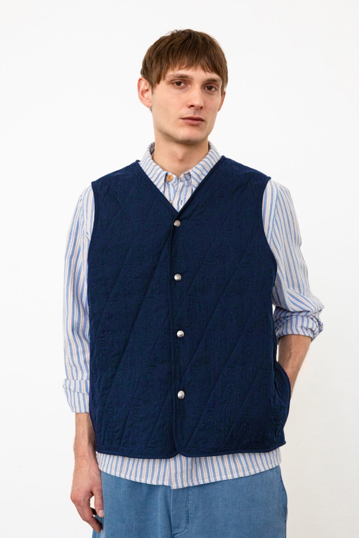 Image of Rotholz mannen vegan Vest Gewatteerd Lichtgewicht Donkerblauw