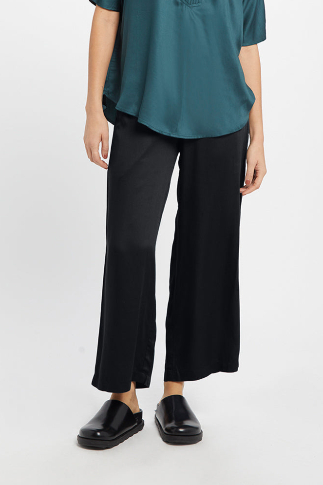 Neu Nomads Damen vegan Hose Cropped Palazzo Carina Schwarz