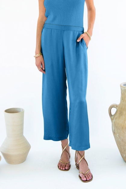 Neu Nomads Damen vegan Hose Cropped Palazzo Carina Ocean