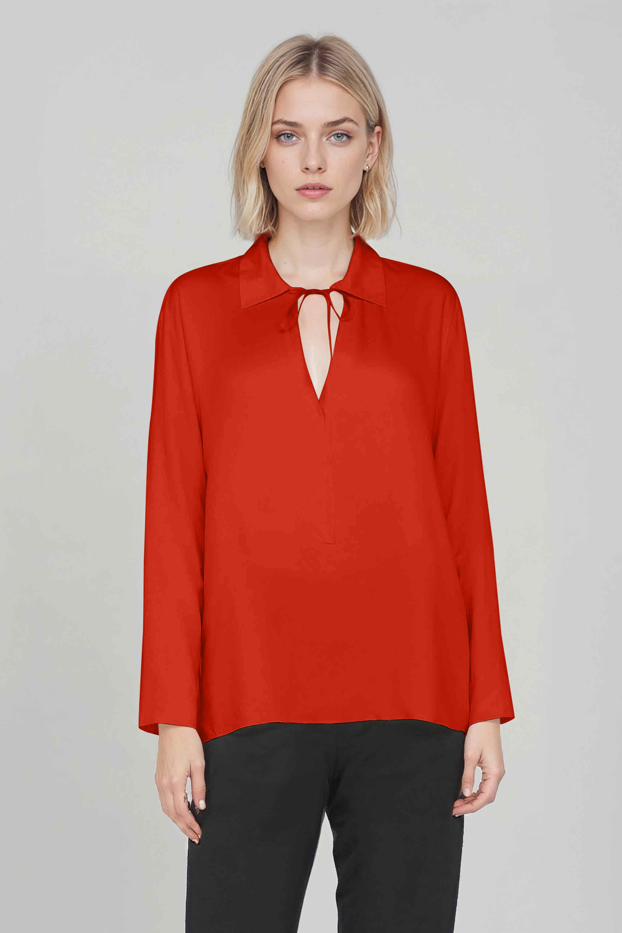 Neu Nomads Damen vegan Bluse Bettina Tunika Rot
