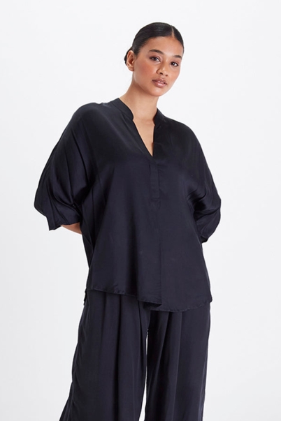 Neu Nomads Damen vegan Bluse Kerala Schwarz