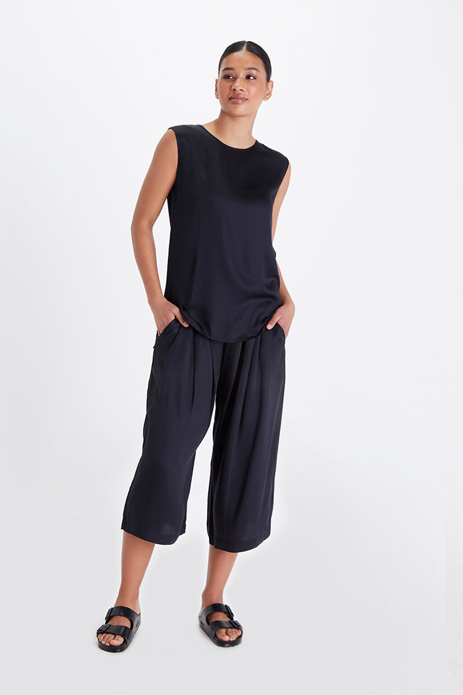 Neu Nomads womens vegan Blouse Sleeveless Bardot Black