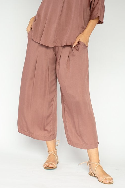 Neu Nomads Damen vegan Hose Cropped Palazzo Terra