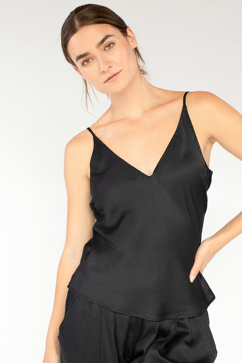 Neu Nomads Damen vegan Top Camisole Bias Schwarz