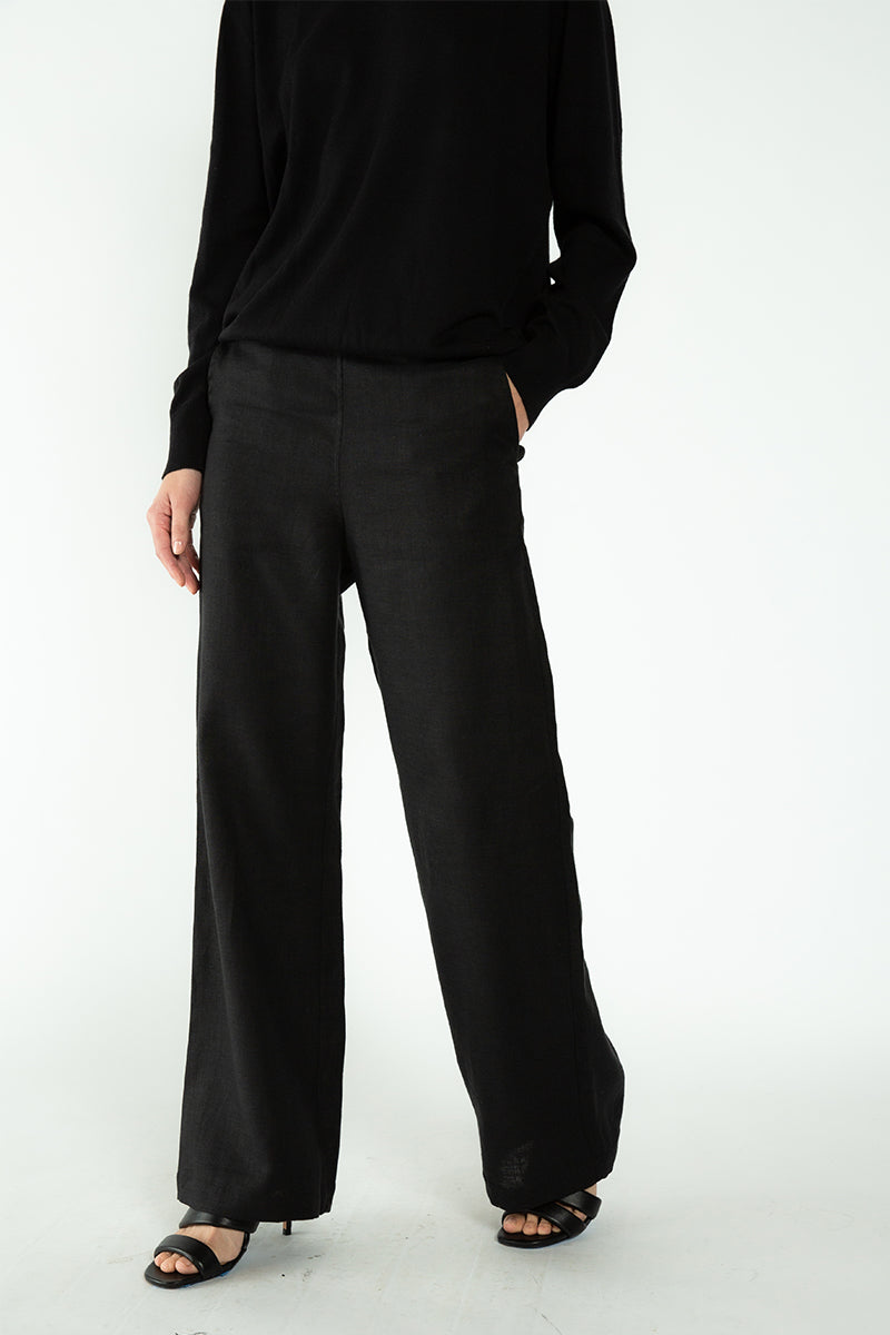 Neu Nomads Damen vegan Hose Palazzo Cara Schwarz