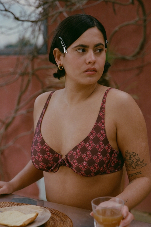 NÃ©nÃ©s Damen vegan Bikinioberteil Orta X  Rosa Druck