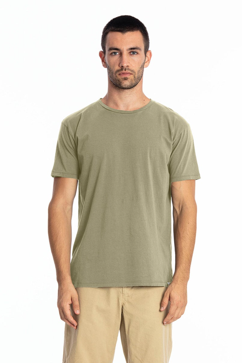 RAVENS VIEW IBIZA Herren vegan T-Shirt Rundhalsausschnitt Azur Khaki